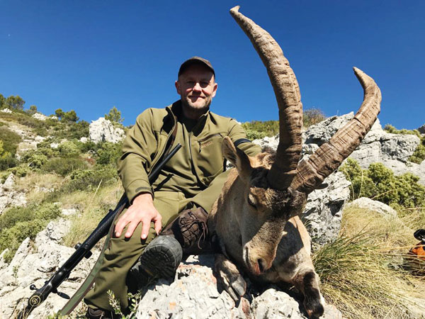 Jens Kjaer Knudsen with a nice Ronda Ibex trophy, hunting in Spain