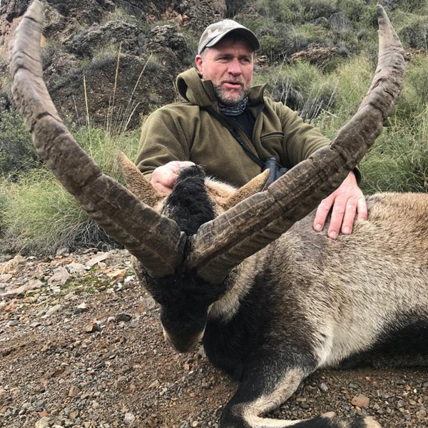 Rob Dunham with his nice medal size trophy of Southeastern Ibex in Spain