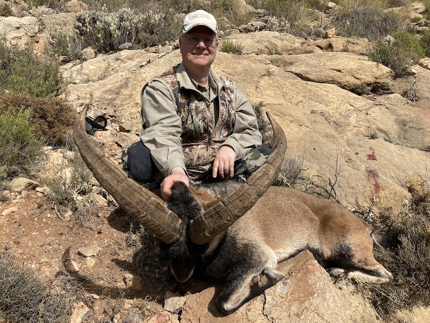 Southeastern ibex trophy with Alden Thern hunting in Spain